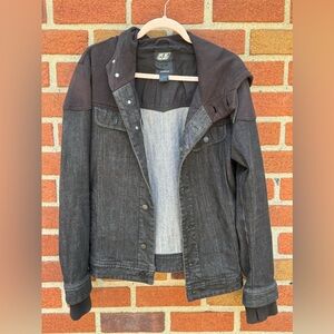 Jean jacked with a hoodie